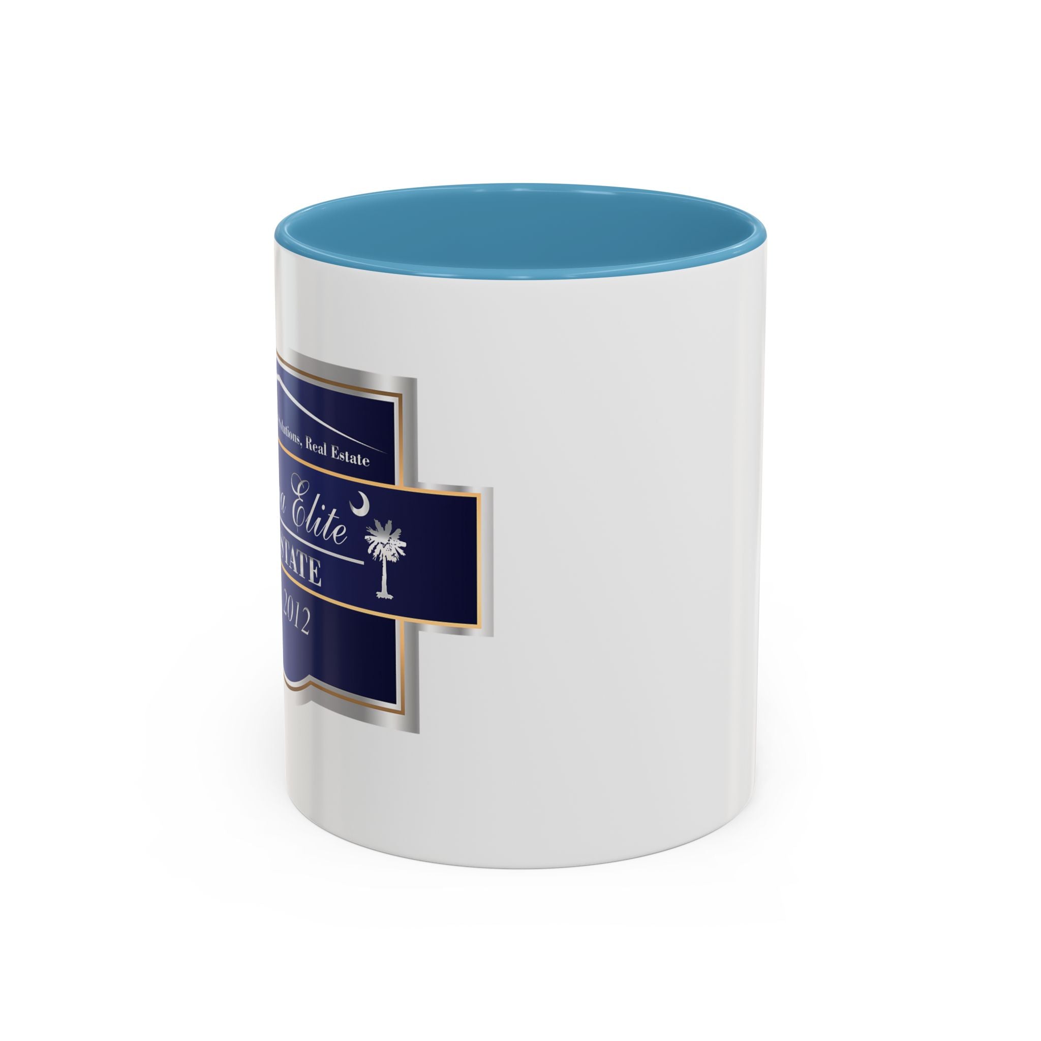 Nautical Blue Palmetto Accent Coffee Mug – Southern Coastal Tea & Coffee Cup (11/15oz)