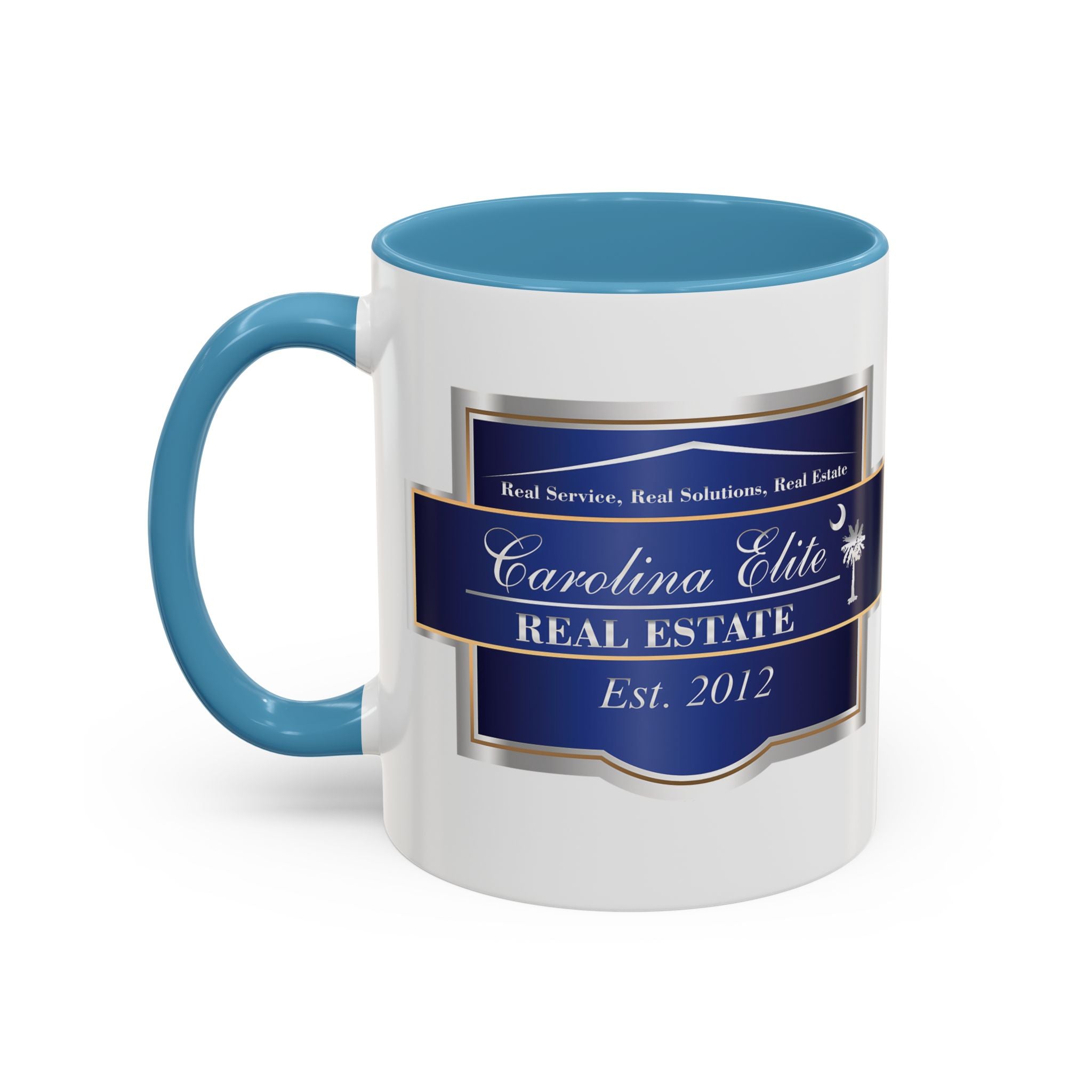 Nautical Blue Palmetto Accent Coffee Mug – Southern Coastal Tea & Coffee Cup (11/15oz)