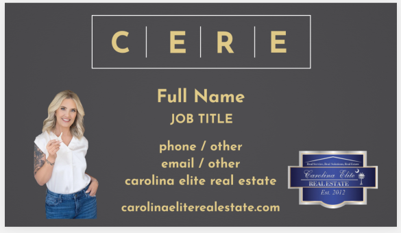Carolina Elite  Business Cards - Template 3 (CLICK TO CUSTOMIZE)